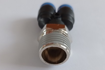 Y- Anschluss Pneumatisch 2 x Ø 8 mm, AG ½" PWT08-04 VPE: 10 St