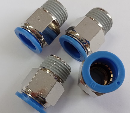 Anschluss gerade Pneumatisch  Ø 16 mm - AG ½" PC 16-04  VPE: 5 St